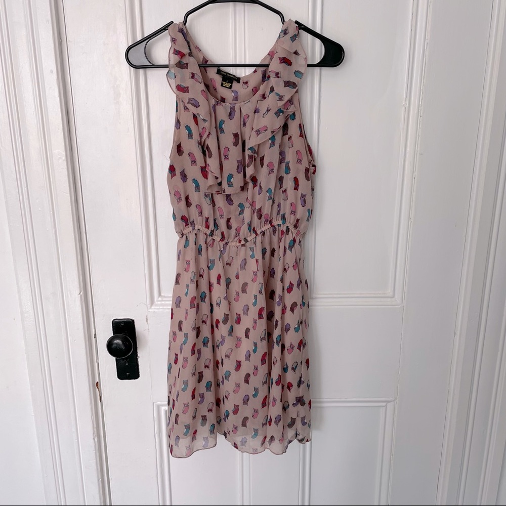 Qed London owl dress with cute neck detail size large fits small more medium